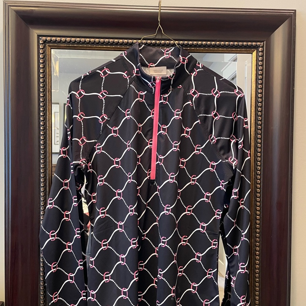 Jofit Black and Pink Chain Pattern Top